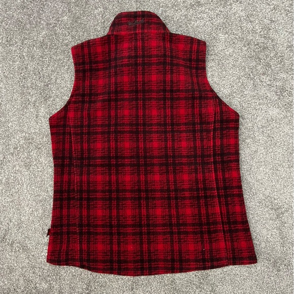 Woolrich vest womens medium red black casual outdoor gorpcore flannel winter - Picture 4 of 10